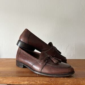 Men’s E.T. Wright Leather Tassel Loafers Size 8 M Dark Brown
